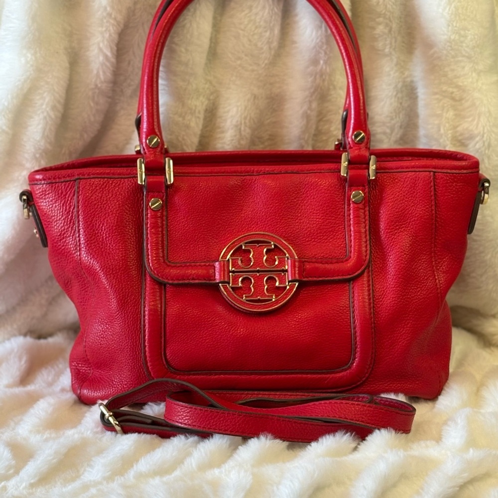 Tory Burch Red Leather Shoulder Bag